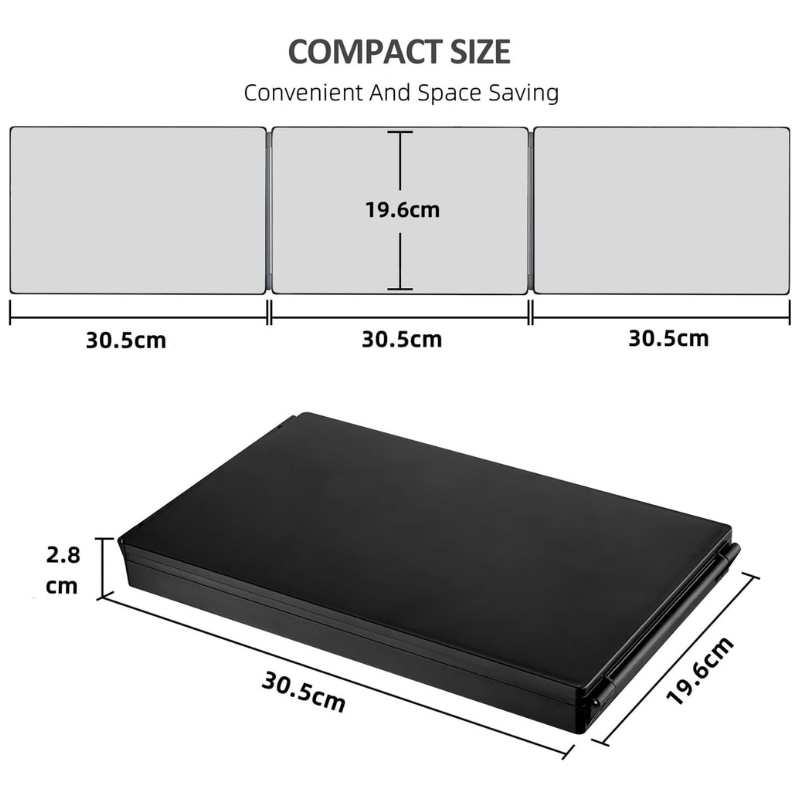 LED trifold mirror